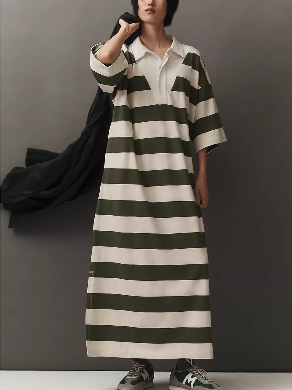 Daily Practice by Anthropolgie Oversized Striped Maxi Rugby Polo Dress - Picture 9 of 9